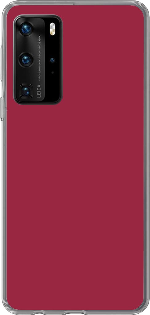 MuchoWow Handyhülle Schutzhülle Hülle für Telefoonhoesje Huawei P40 Pro Rot - Einfarbig Silikon Softcase Handy Hülle - Schutz
