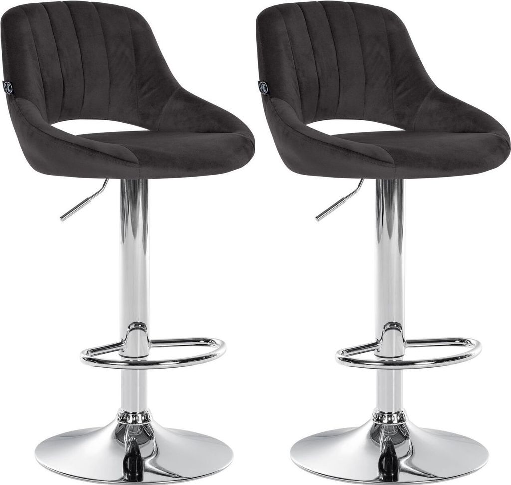 2er Set Barhocker Milet Samt C schwarz