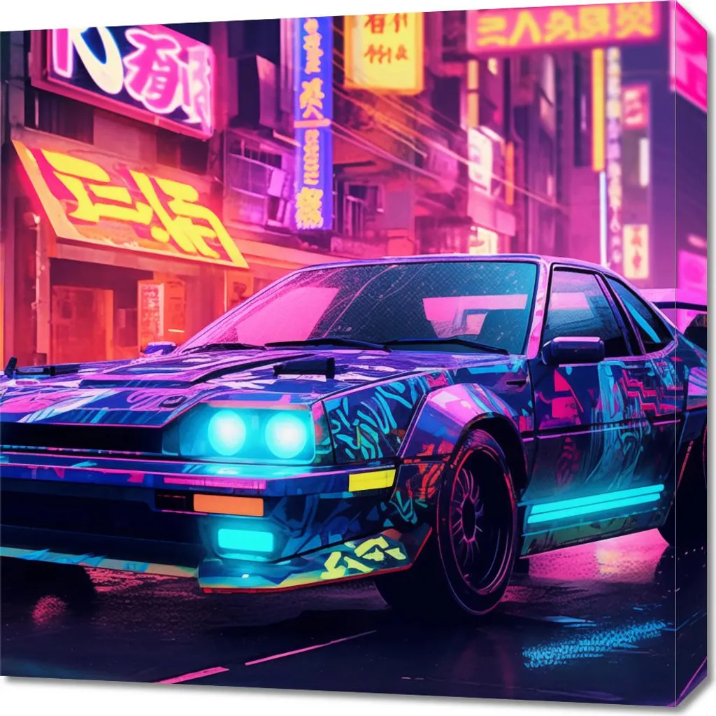 Wall Art Neo-Tokyo 60x60 - Quadro Cyberpunk per Gaming Room e Setup