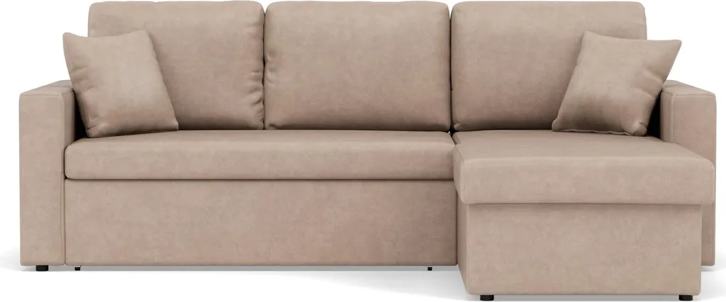 Canapé d'angle réversible 4 places Cyrus : confort et rangement beige