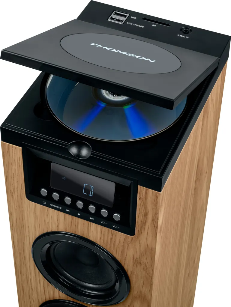 Système de son Thomson DS122CD Naturel-Noir : Enceinte Colonne Bluetooth