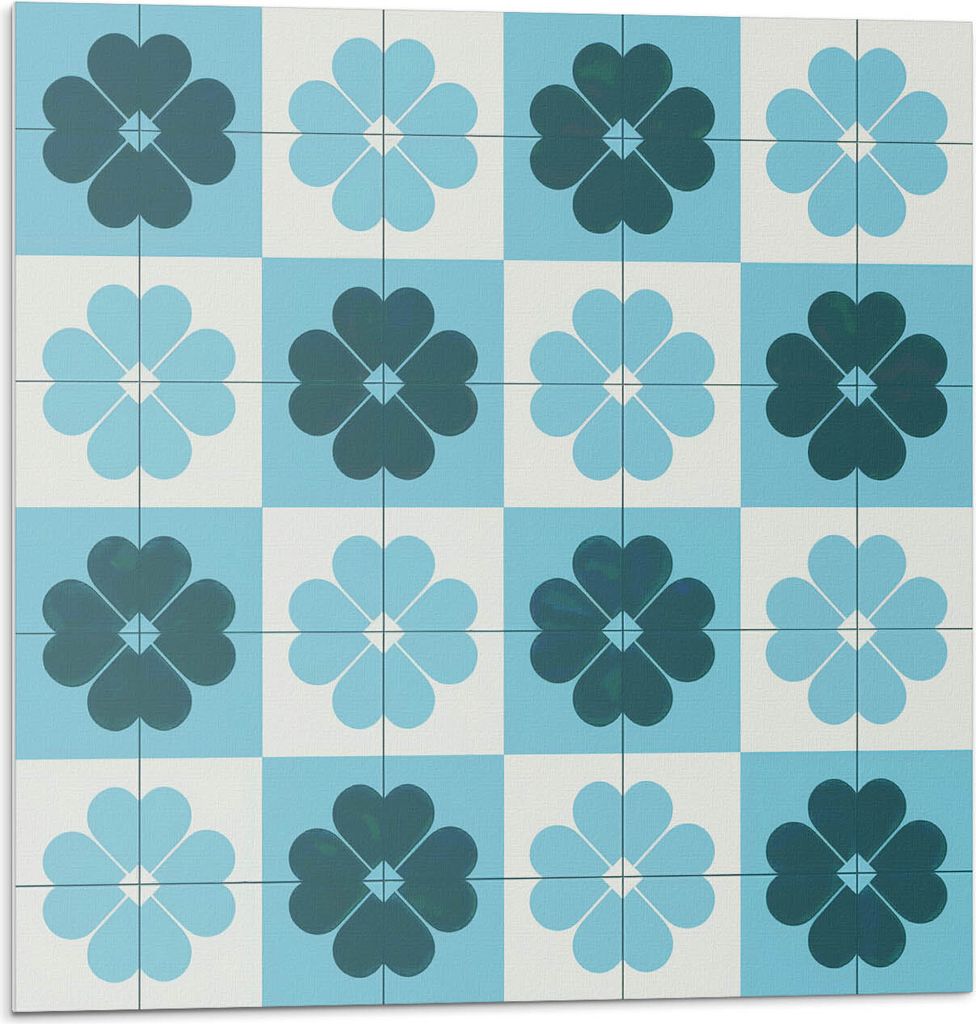 Kariertes Blumenmuster – Selbstklebende Fliesen – Wandverkleidung – Wandpaneel – PVC Fliesen – Vinylflisen – PCV Flisen – Selbstklebe...