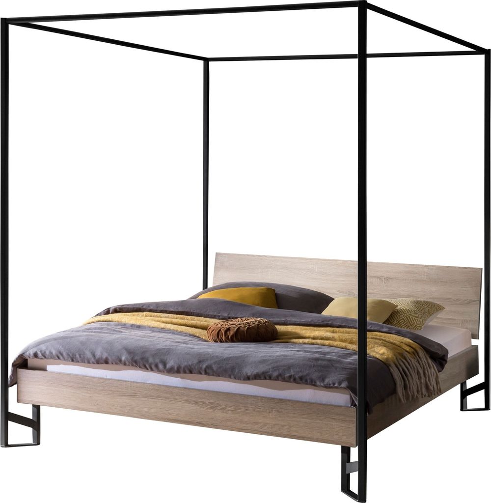 HASENA Industrial Himmelbett Ciluna Eiche sägerauh Nachbildung 160x200