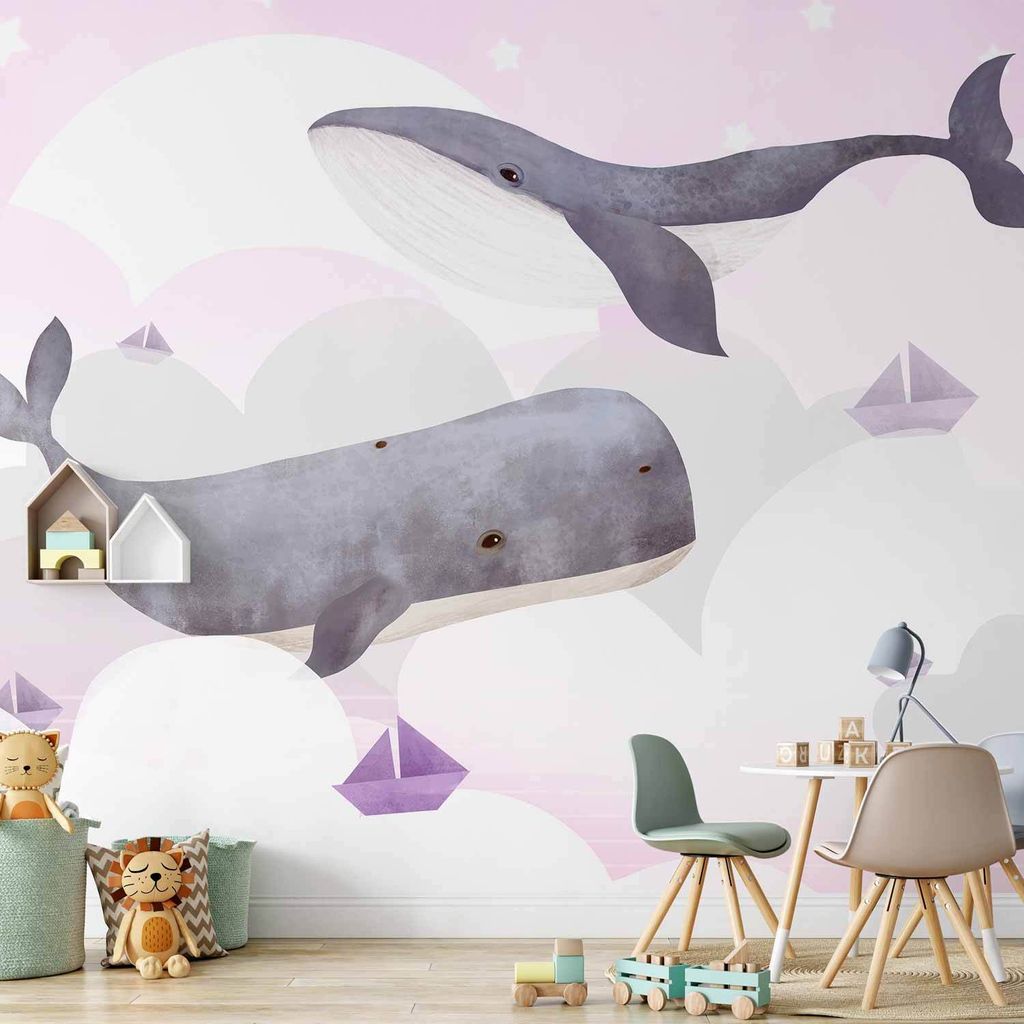 Vlies Fototapete - Dream Of Whales - Second Variant 250x175 cm Für Kinder g-A-10002-a-b