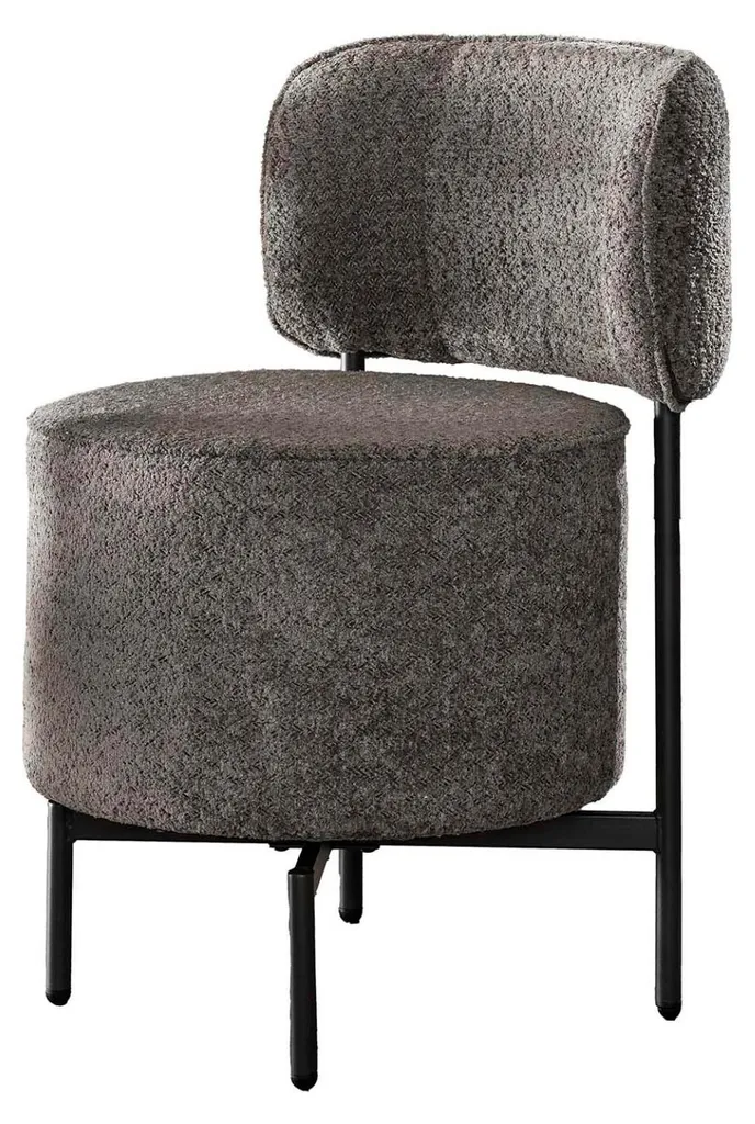 Chaise Confortable en Tissu Gris Foncé 51 cm FURNLUX avec Pieds Noirs