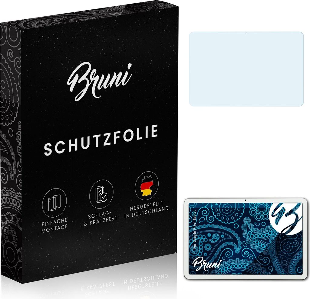 Bruni Basics-Clear 2x Schutzfolie kompatibel mit Google Pixel Tablet Folie