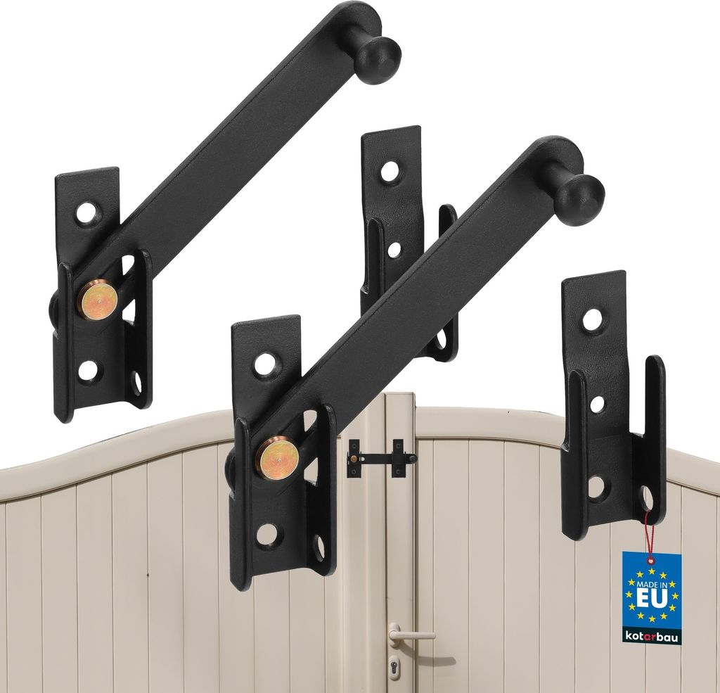 KOTARBAU 2 St. Schlagladenüberwurf 120 mm pulverbeschichteter Stahl Fensterladen Doppeltorüberwurf Schlagladen Fensterladenriegel Überwurfriegel