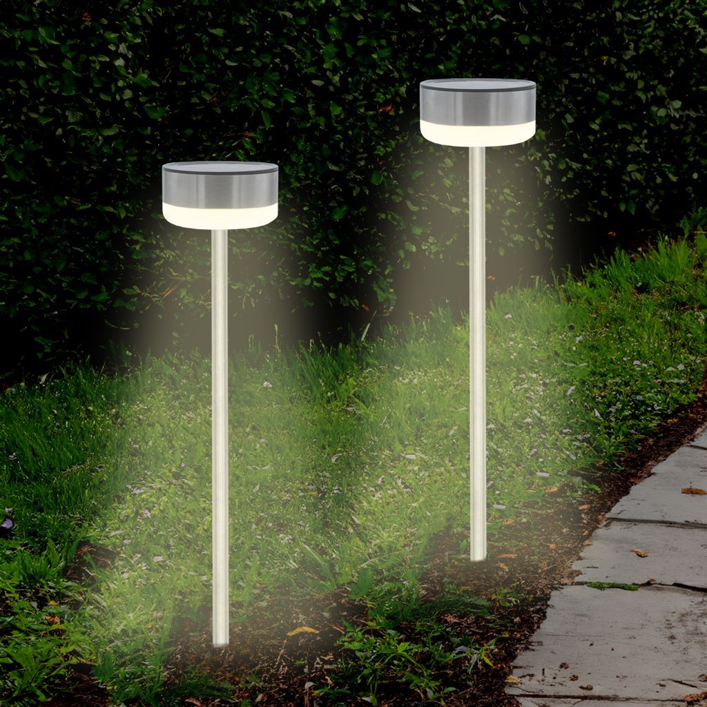 Luce solare in acciaio inox - 39 cm / set di 2 - Lampada da Immagine del prodotto 