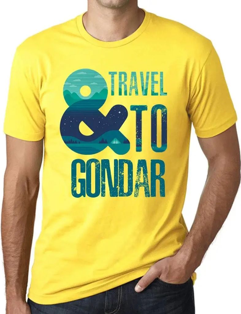 Herren Grafik T-Shirt Und Reise nach Gondar – And Travel To Gondar – Öko-Verantwortlich Vintage Jahrgang Kurzarm Lustige Druck Geburtstag Gesc...