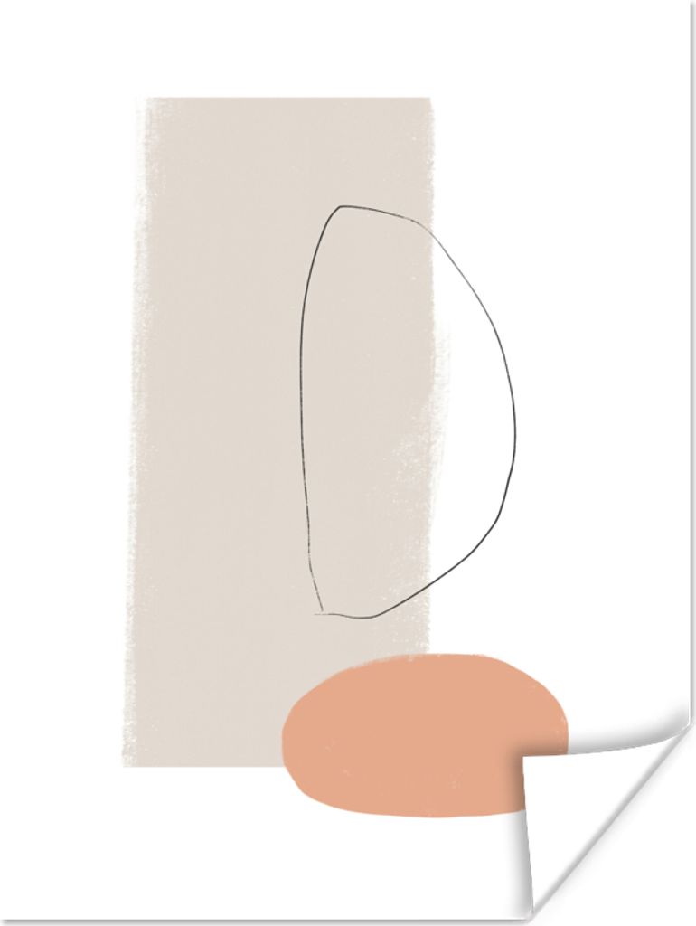 MuchoWow Poster Minimalismus - Pastell - Abstrakt 90x120 cm - Wohnzimmer