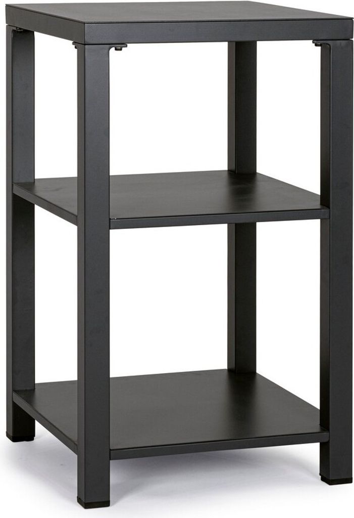 Outdoor Regal 55 x 55 x 90cm Schwarz Aluminium 3 Ablageflächen verstellbare Füße
