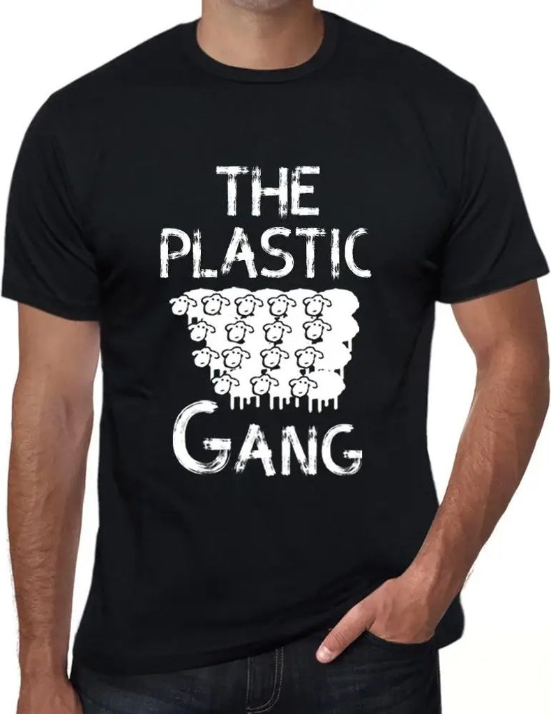 Herren Grafik T-Shirt Die Plastikbande – The Plastic Gang – Öko-Verantwortlich Vintage Jahrgang Kurzarm Lustige Druck Geburtstag Geschenk Mann