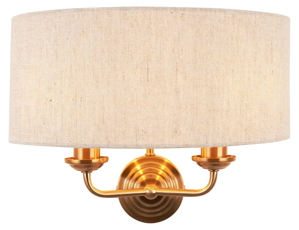 Applique murale laiton vintage 2xE14 : éclairage chic et chaleureux