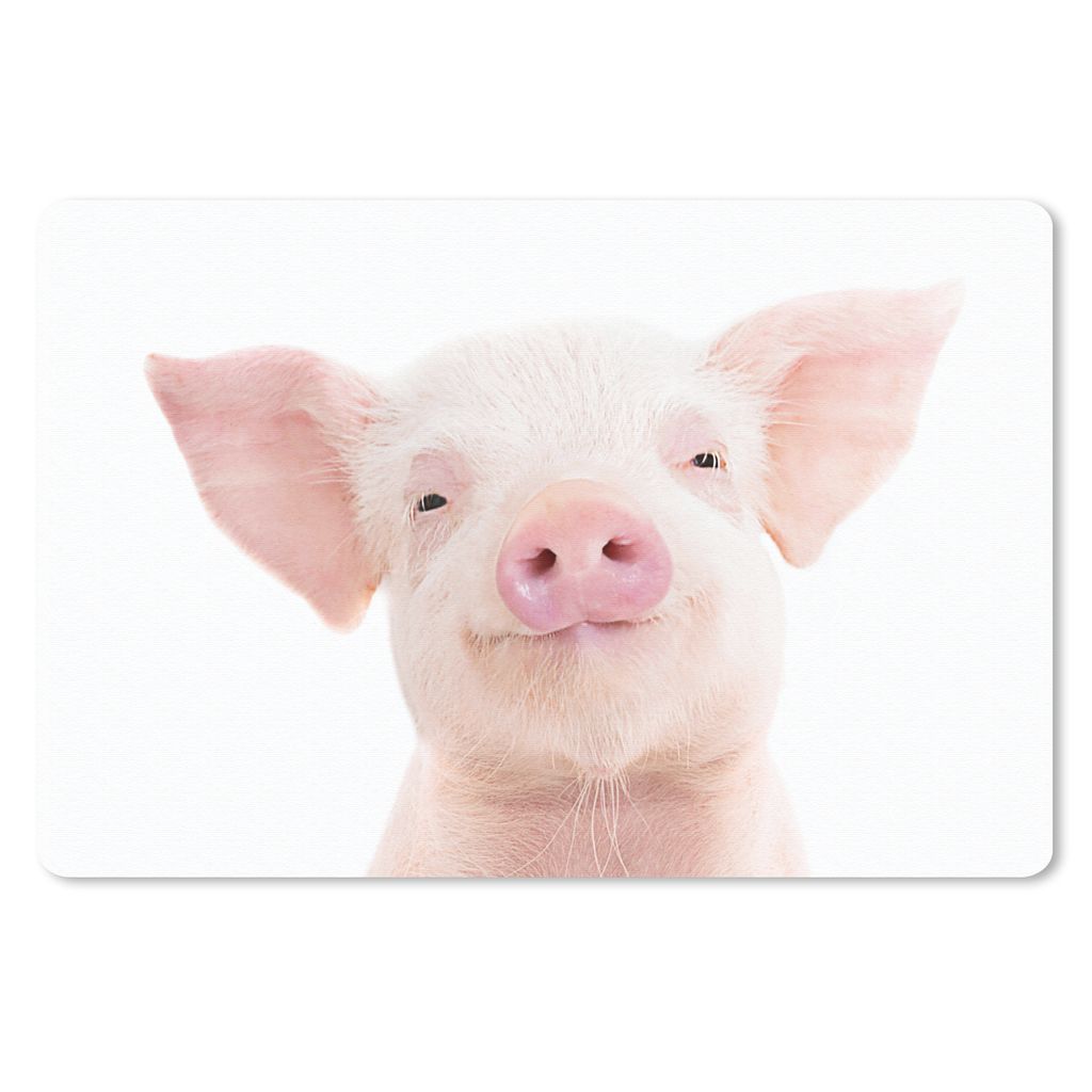 MuchoWow Schreibtischunterlage Schwein - Rosa - Tiere - Natur 60x40 cm - XXL Mauspad - Großes Mauspad