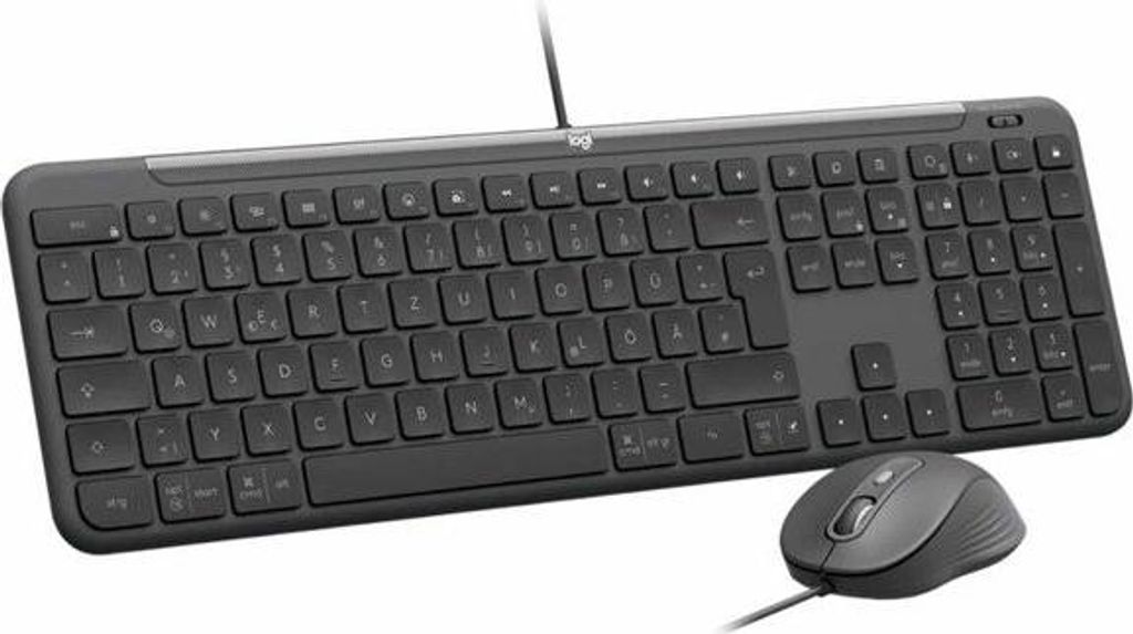 Logitech 920-013347, Kabelgebunden, USB, Scherenschalter, QWERTY, Graphit, Maus enthalten