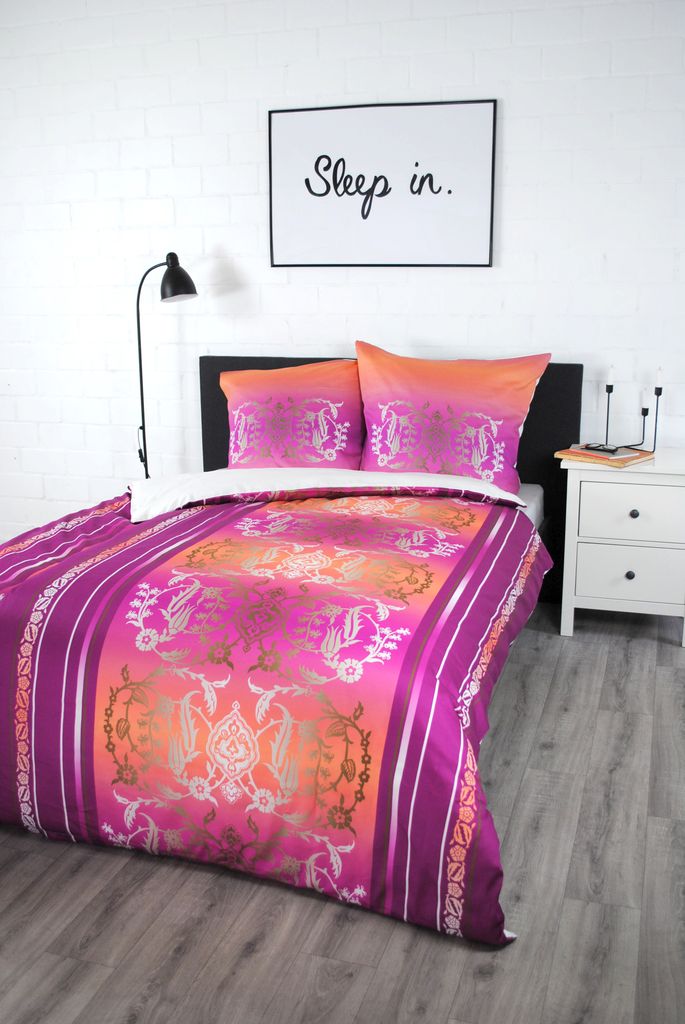 Jilda-Tex Digitaldruck Edelsatin Bettwäsche "Barock" Satin Satinbettwäsche 100% Baumwolle