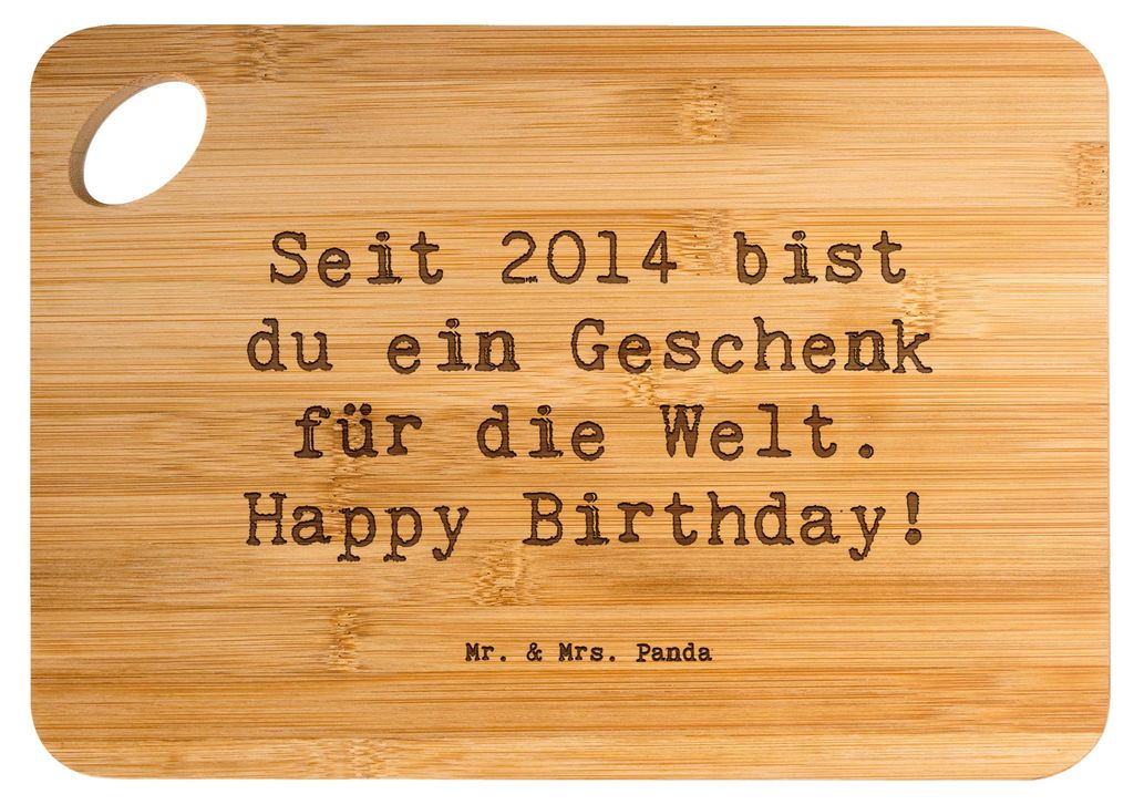 Mr. & Mrs. Panda schneidbrett Spruch 2014 Geburtstag Geschenk - Transparent - Glückwunsch, Schneidebrett, Geburtsjahr erinnern, holzschneidebrett,...