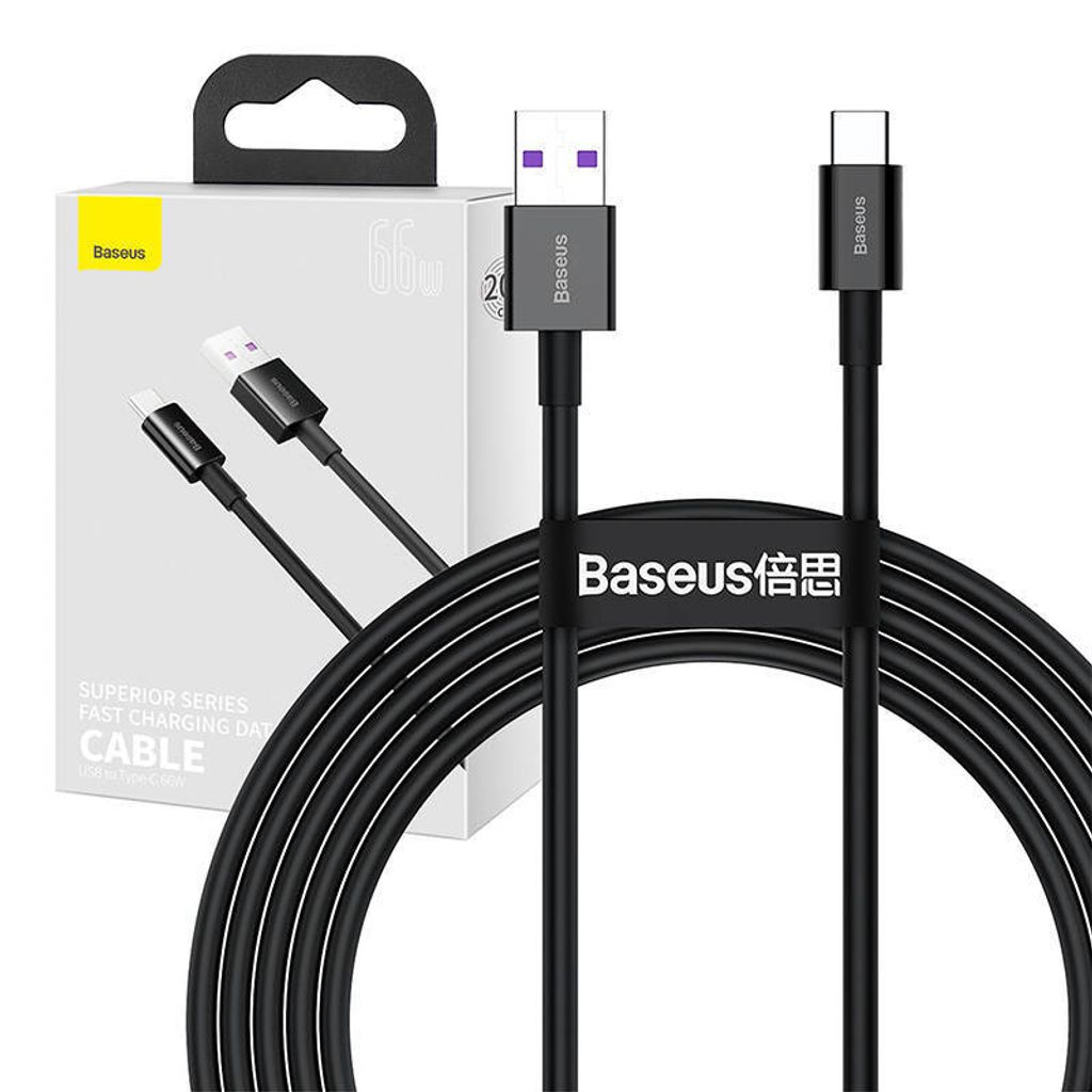 Baseus Superior Series Kabel USB auf USB-C, 66W, 2m (schwarz)