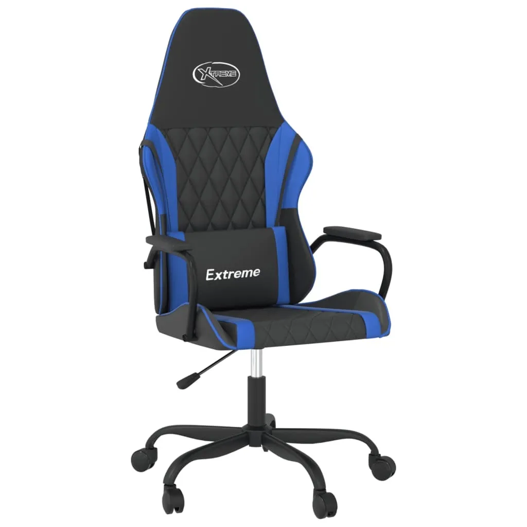 Sedia da Gioco vidaXL con Massaggio USB - Upgrade Setup Nero/Blu - 1