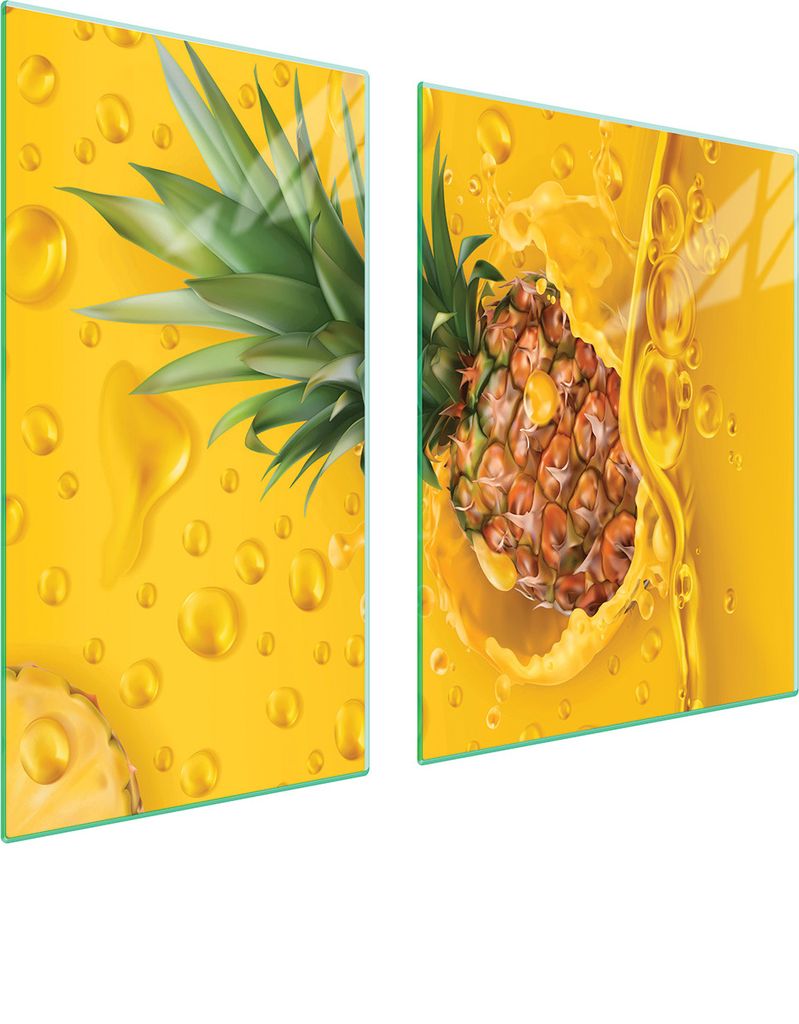 Glasschutzplatte Für Herd 90X52 Ananas