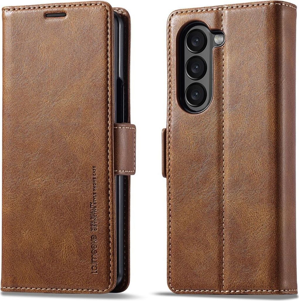 König Design Hülle kompatibel mit Kunstleder Handyhülle - Handy Case Braun