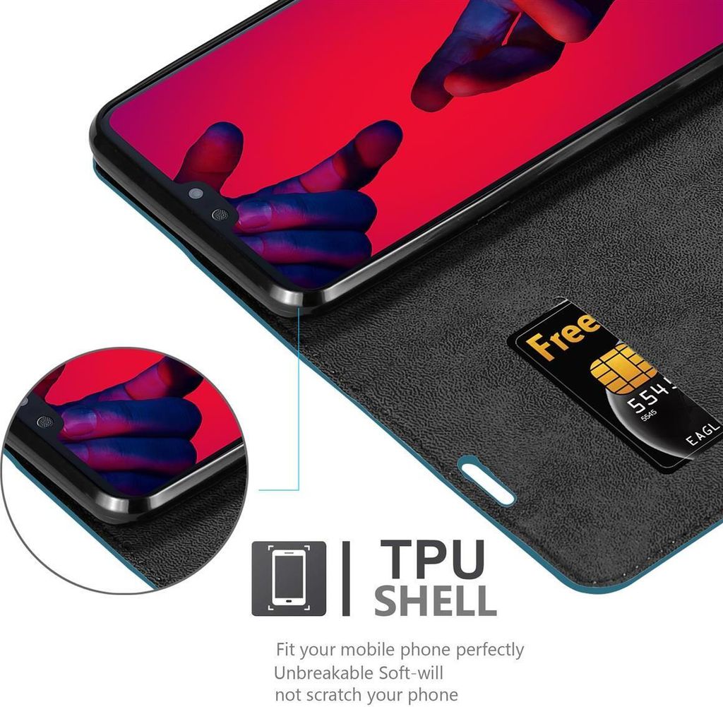 CADORABO Custodia in silicone TPU e retro in vetro temperato CUSTODIA per P20 PRO / P20 PLUS, Viola