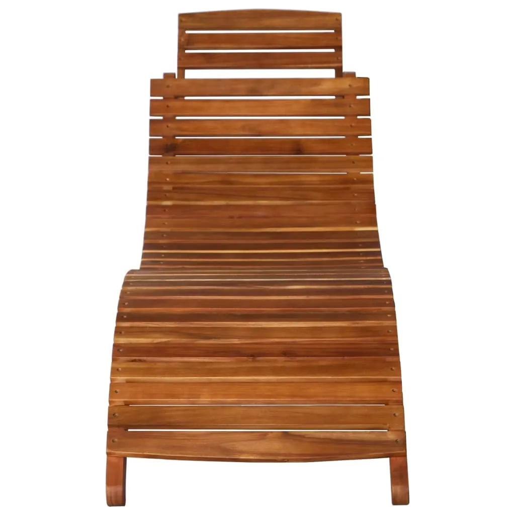 Ensemble bain de soleil et table de thé acacia pour bord de piscine