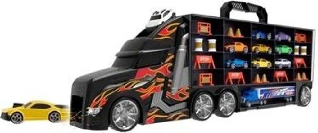 Teamsterz voiture transporteuse avec rampe et 9 petites voitures de sport