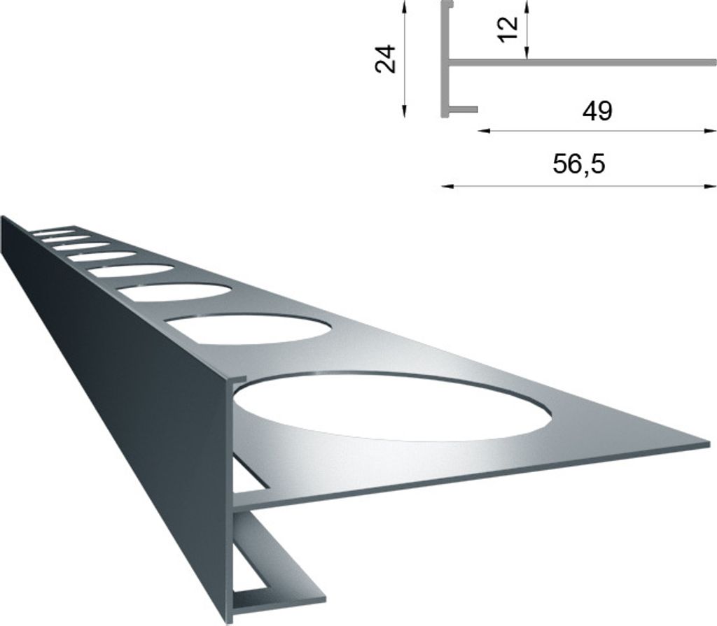Profilo per scale in alluminio Renoplast SC1 pavimento in Immagine del prodotto 
