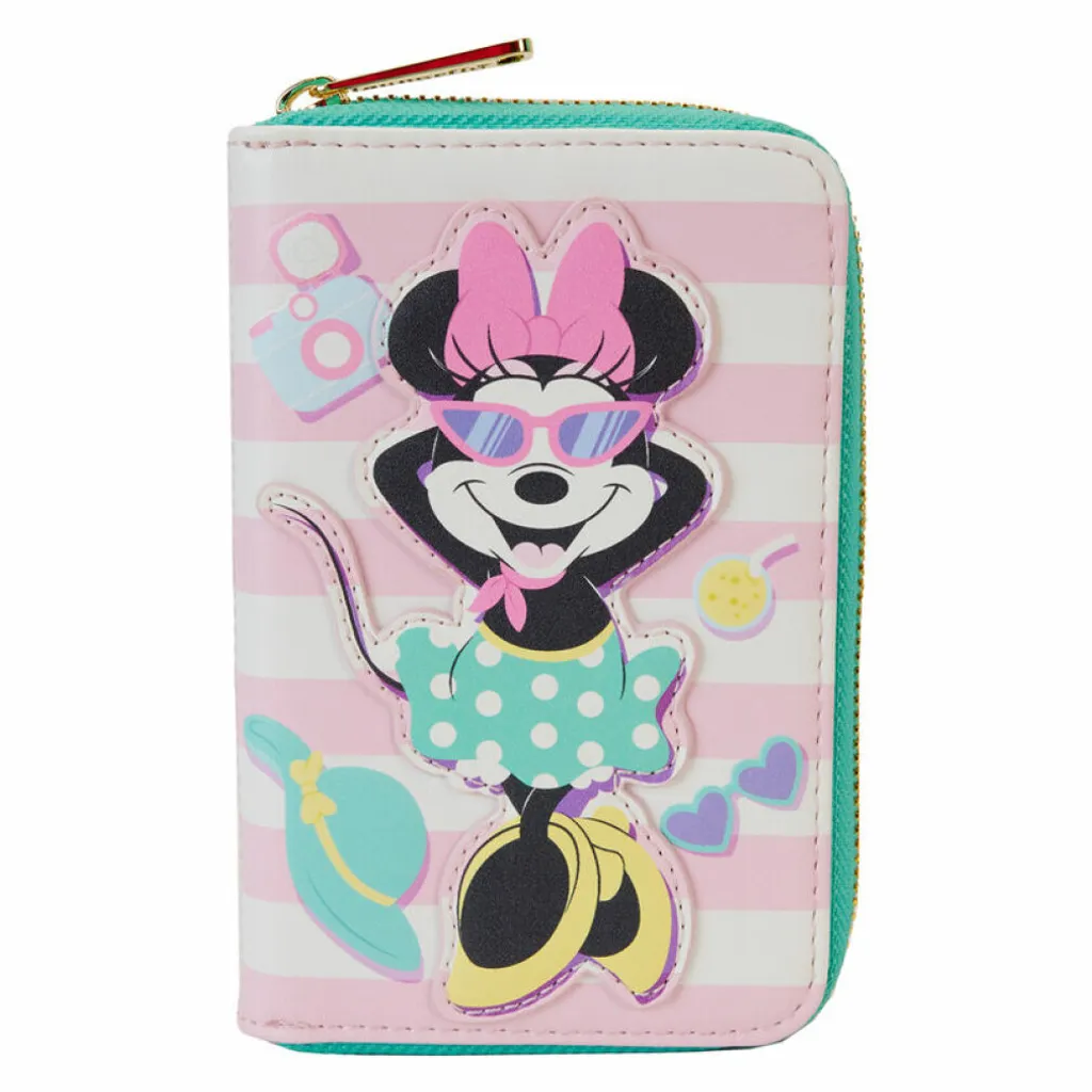 Loungefly Minnie Portefeuille Zippé Disney Vacances Motif Fleurs d'Été