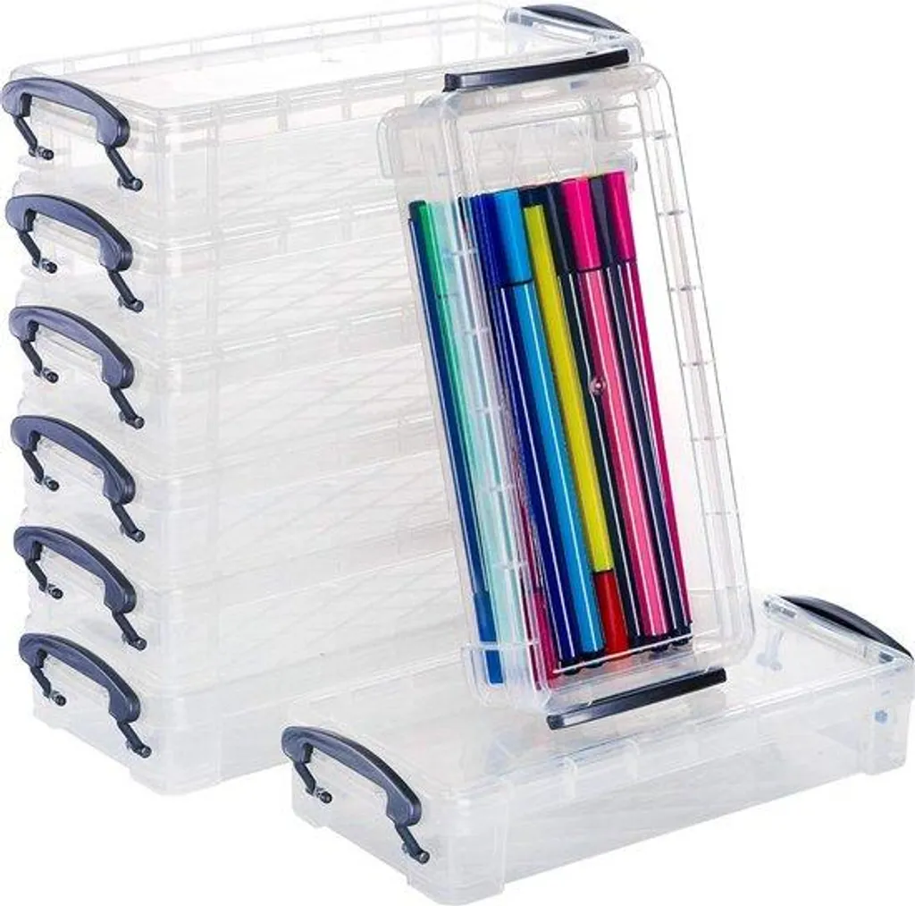 Étui en plastique rigide avec fermeture à pression pour crayons 8 unités