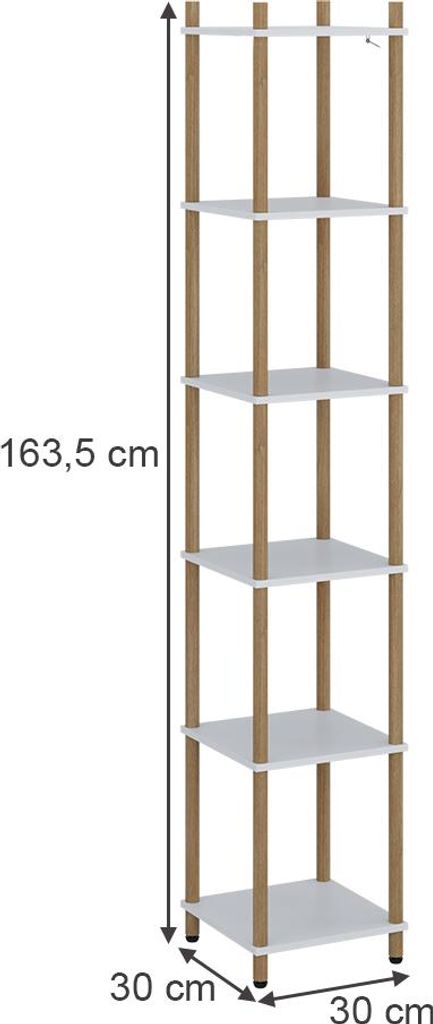 Rohová police Vicco Bivio Bílá/borovice 30 x 163.5 cm 6 Obrázek produktu 