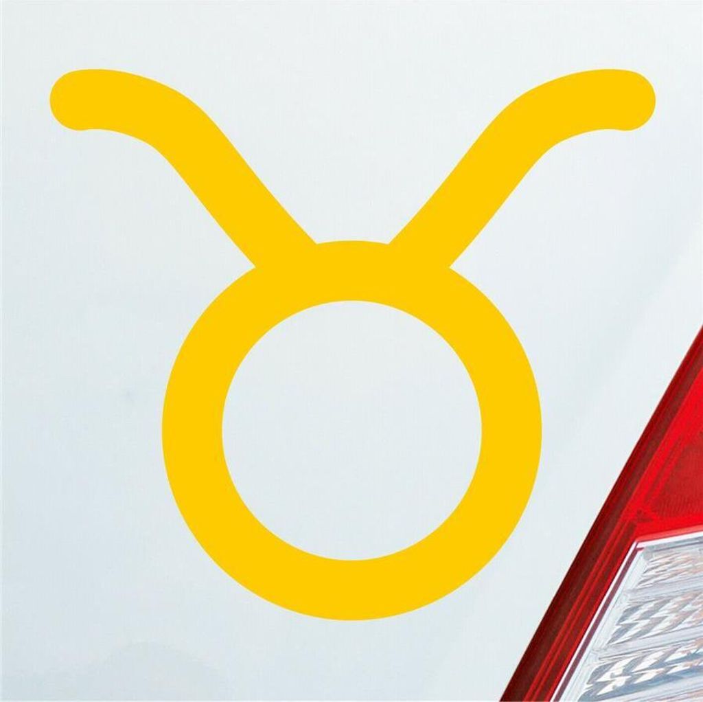 Auto Aufkleber Taurus Stier Sternzeichen Sterne Horoskop 11x10 cm Gelb Sticker Heckscheibenaufkleber