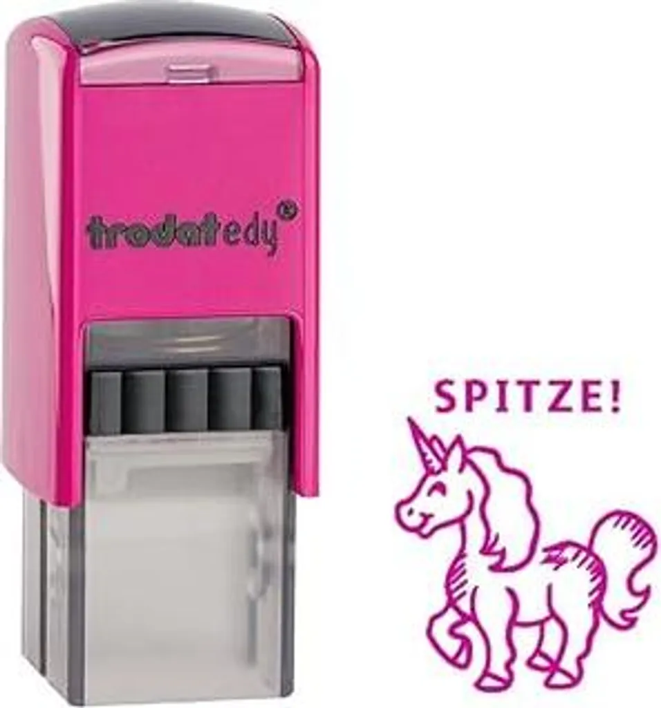 Trodat edy FIX Timbro Unicorno SPITZE Rosa per Insegnanti e Scuola