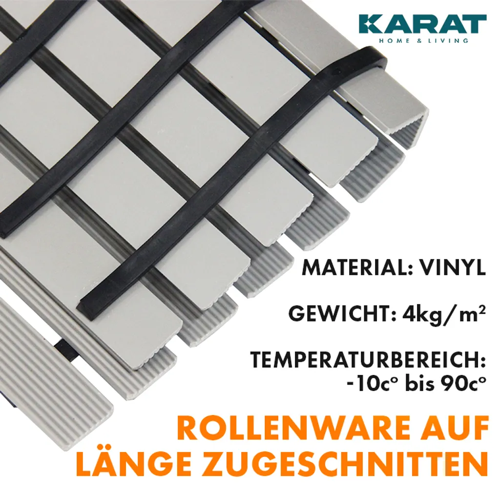 Tappeto da bagno antiscivolo per aree umide Zerbino con funzione di drenaggio Grigio 43 x 200 cm - 4