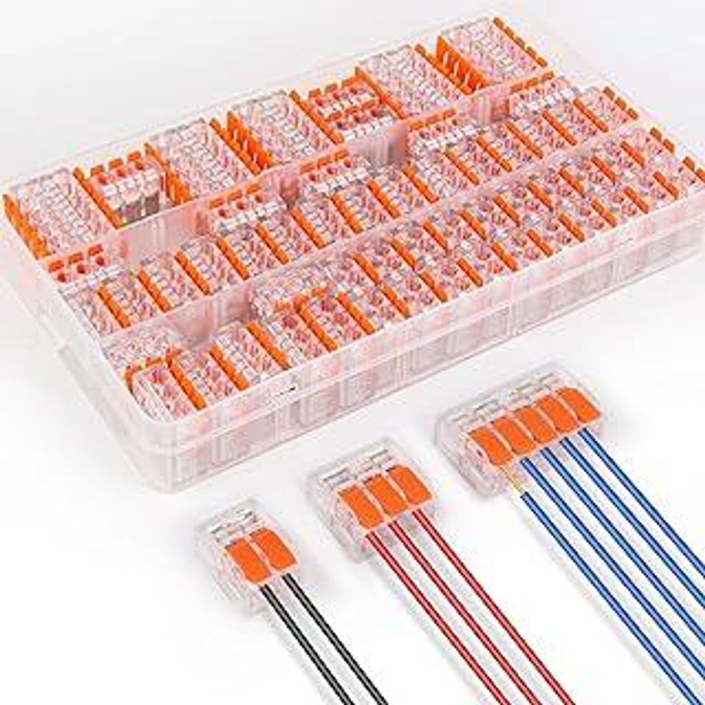 Kabelverbinder Kabelklemmen Elektro, 60 Stück Verbindungsklemmen Klemme mit Betätigungshebel, 4mm² Leiter Klemme Lüsterklemmen Verbindungsklemm...