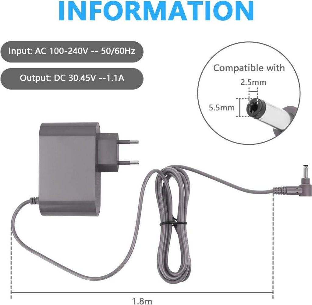30,45V nabíjecí kabel pro Dyson V10 V11 V12 V15, nabíječka Obrázek produktu 6