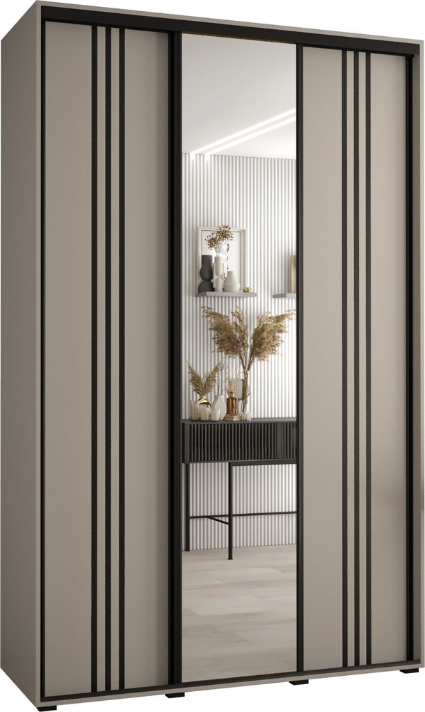 Kryspol Dakota 7 Schrank, drei Türen - 235,2x150x60cm - Kaschmir Schwarz