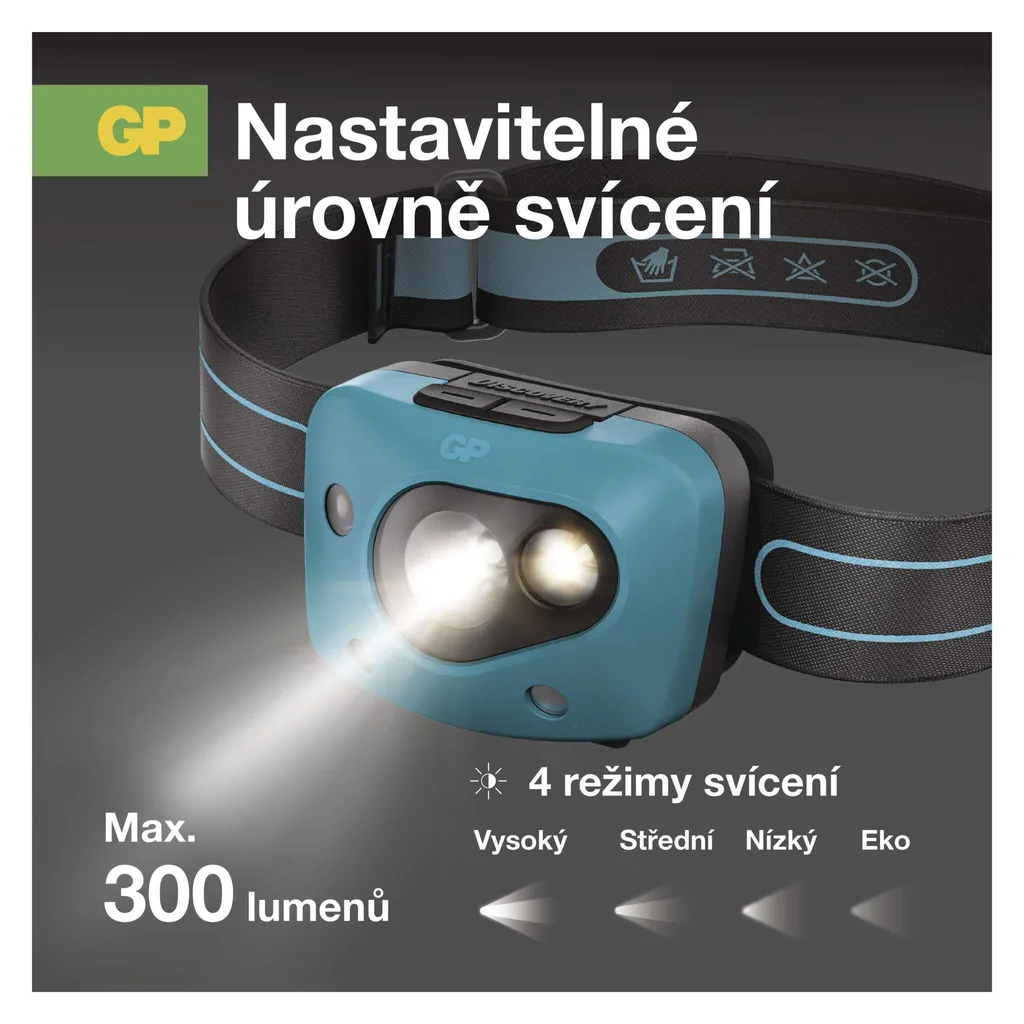 Lampe frontale GP Discovery CH44 bleue - Projecteur LED 260GPACTCH44000