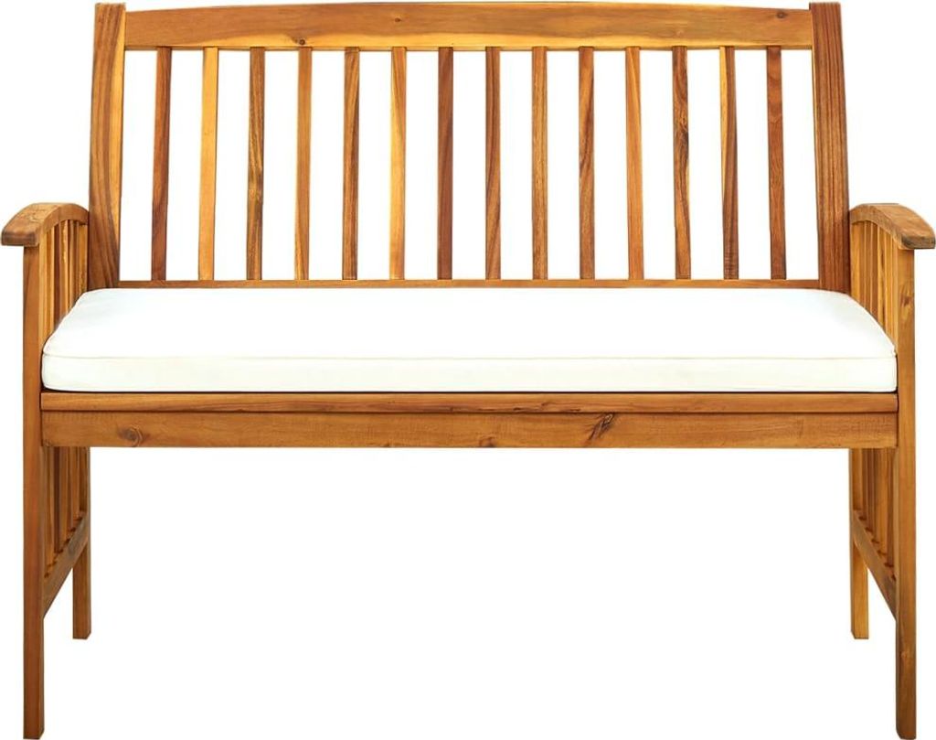 vidaXL Záhradná lavica s vankúšom 119 cm masívne drevo agát Obrázok produktu 