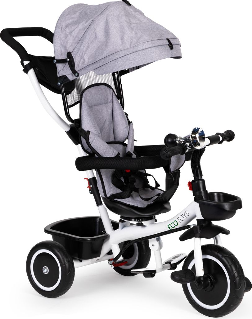Trojkolka s otočným sedadlom 360' ECOTOYS, šedá Obrázok produktu 