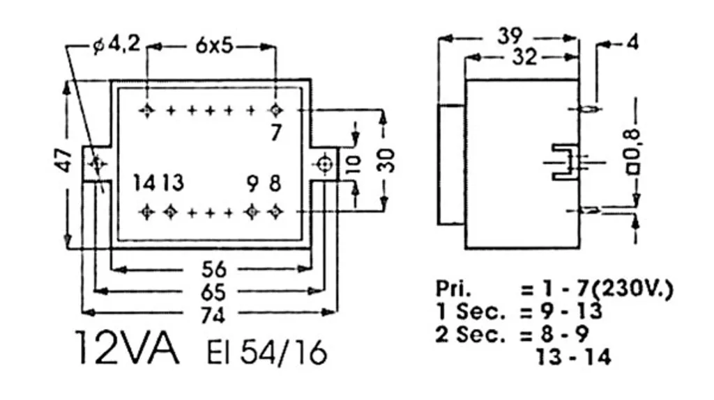 Transformateur encapsulé 12VA 2x9V 0.670A - Transfo résine de précision - 2