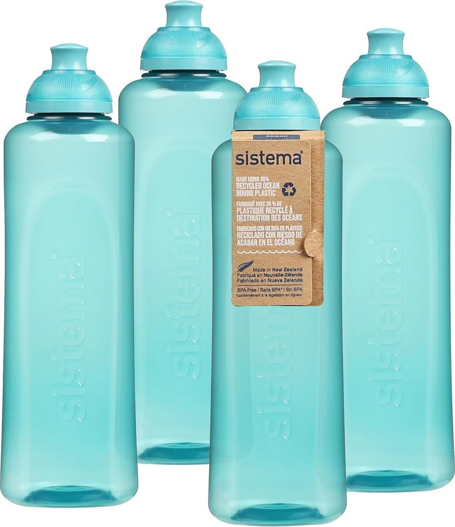 Sistema Swift Twist 'n' Sip Sport-Wasserflaschen | 480 ml | 4 Stück