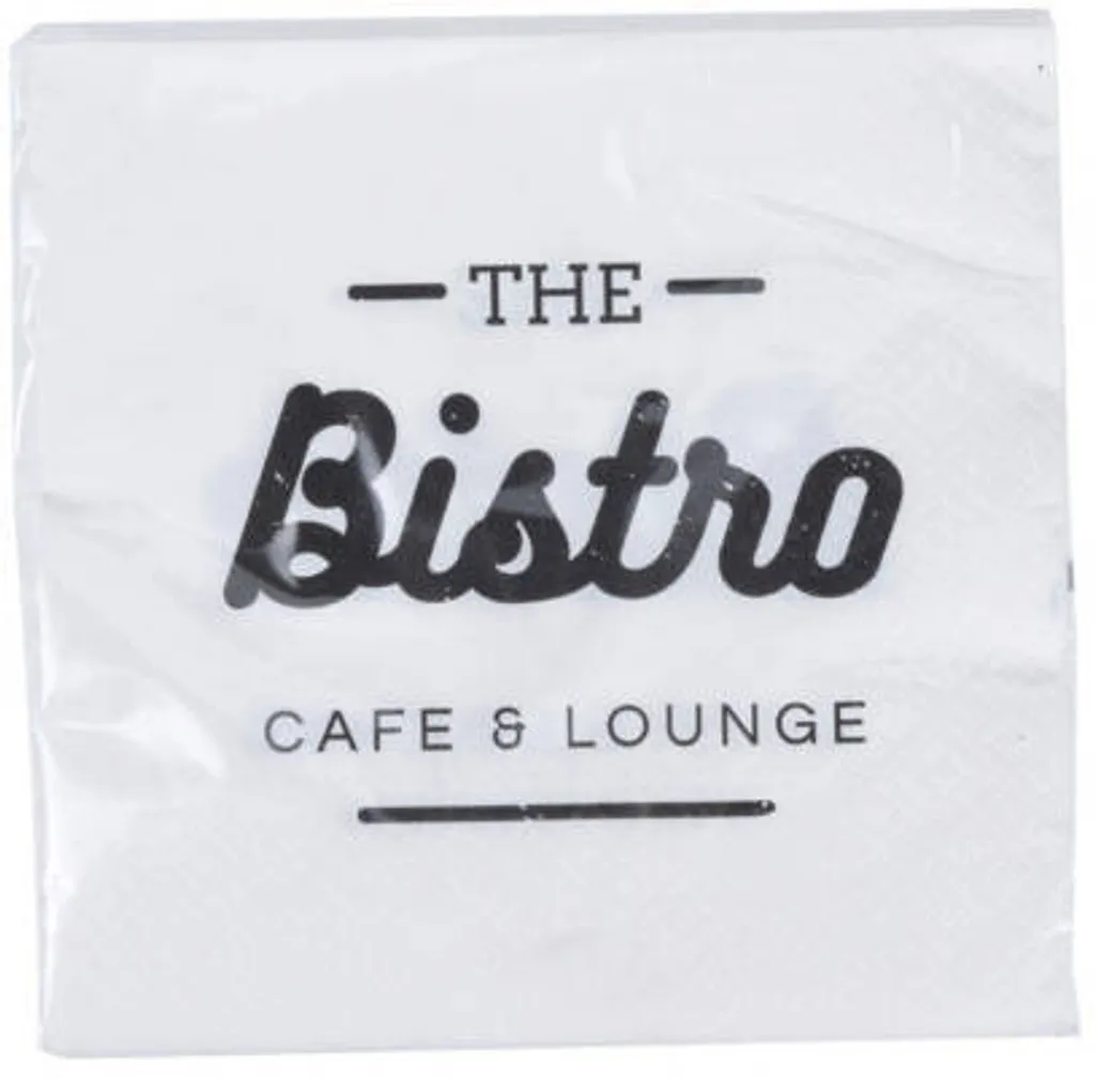 Serviettes de table jetables BISTRO blanches, format 33x33 cm - 20 unités - 2