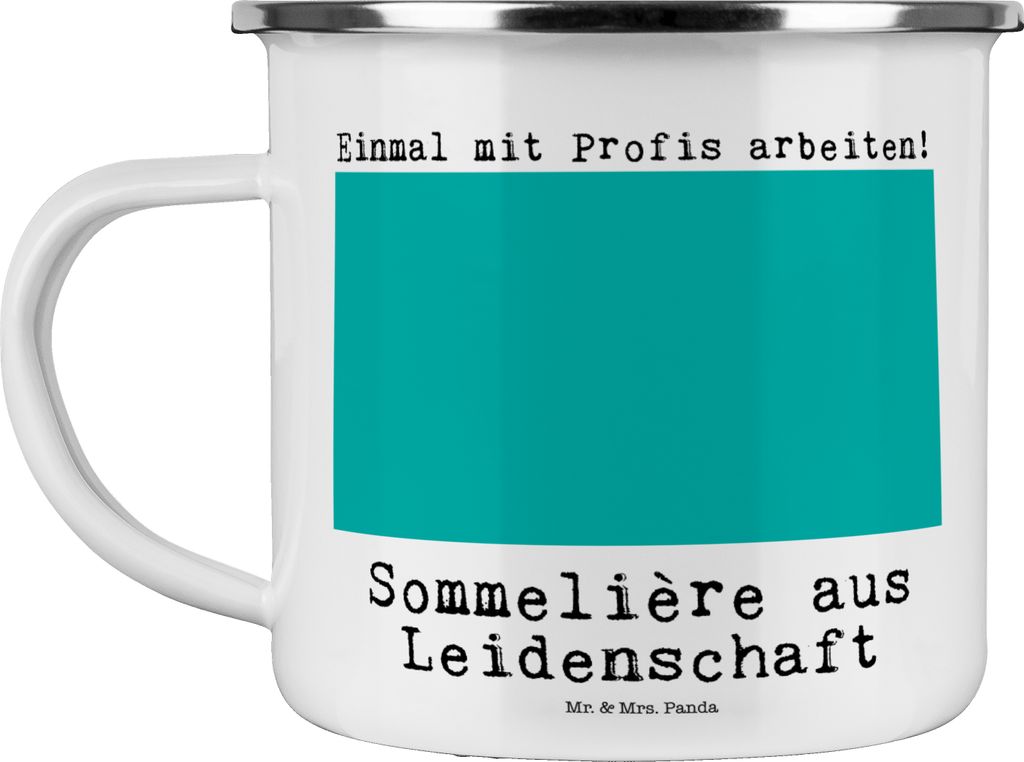 Mr. & Mrs. Panda Teetasse Sommelière Leidenschaft - Weiß - Geschenk, Campingtasse, Pott, Haferl, becher emaille, Tasse