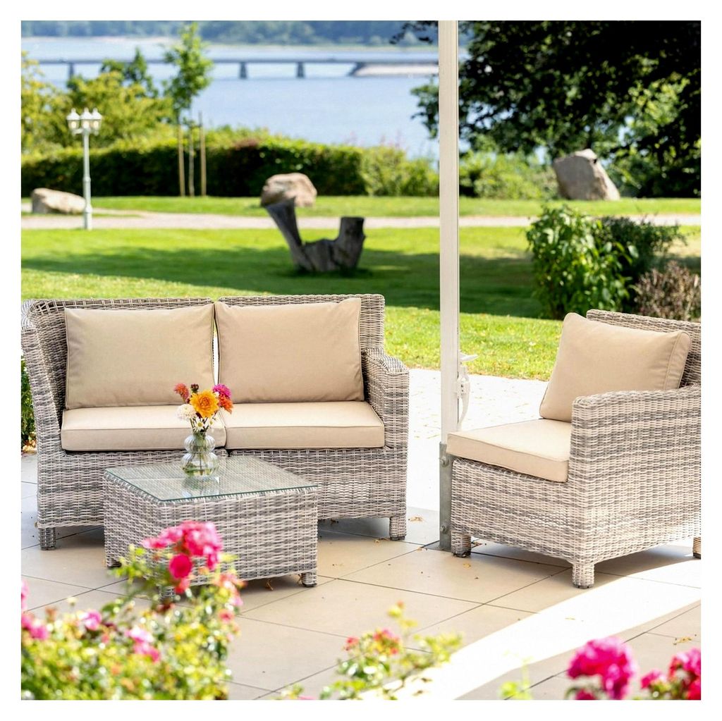 Outdoor Loungekissen Sunny - Kissen für Gartenlounge - Waschbarer Bezug mit Reißverschluss - Langlebige Sitzauflage mit UV- und Fleckschutz - Sit...