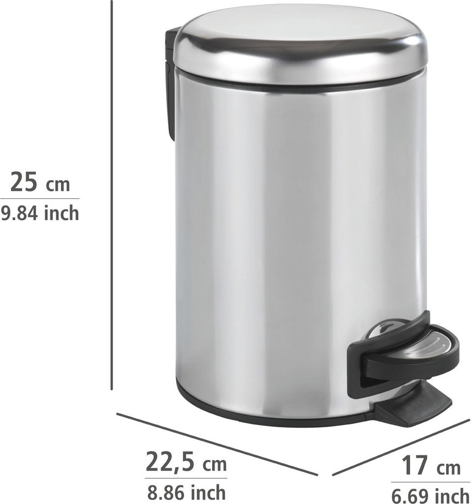 WENKO Kosmetik Tret Müll Eimer LEMAN Edelstahl 3 L Abfall Produktbild 4