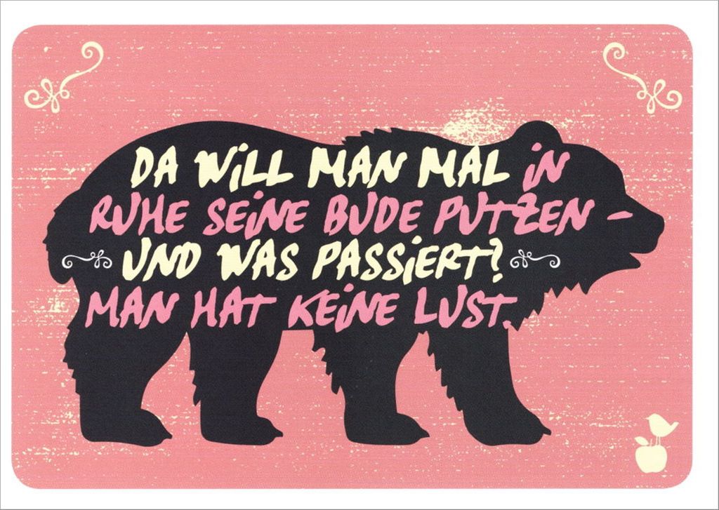 Postkarte MainSpatzen "Da will man mal in Ruhe seine Bude putzen - und ..."