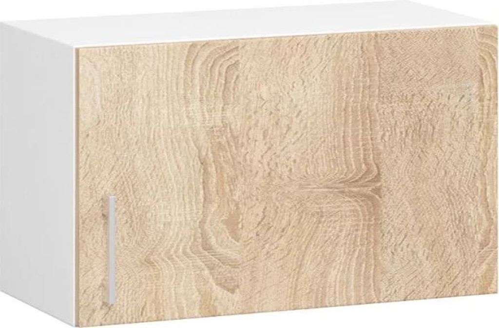 TRIVORA Oberschrank für Dunstabzugshauben – Breite 60 cm, Weiß/Sonoma Eiche
