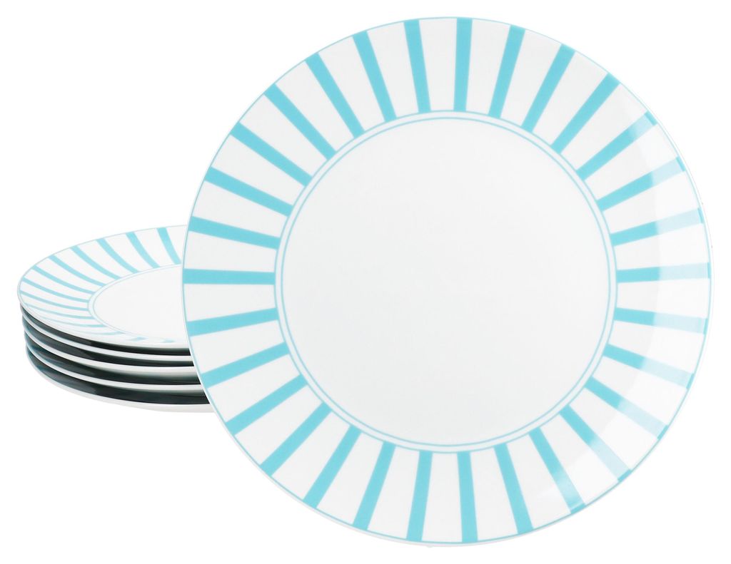 Split turkusowe paski 6x talerz obiadowy Ø27cm porcelana 6 Zdjęcie produktu 